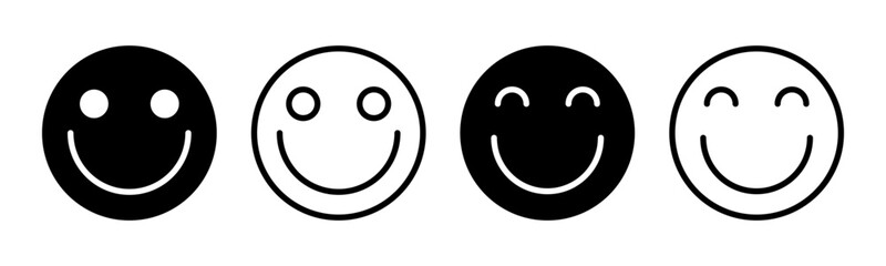 smile icon set illustration. smile emoticon icon. feedback sign and symbol