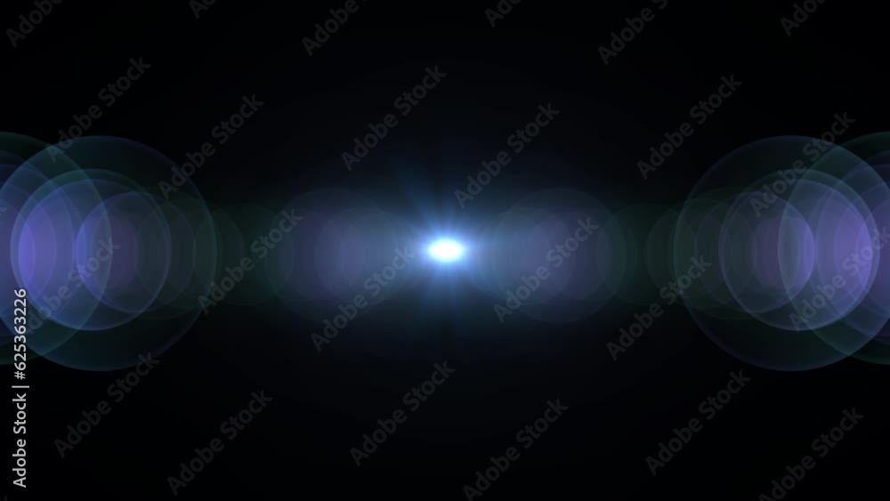 Poster centered light rays heaven light animation from center. flash light leaks turning optical lens flare