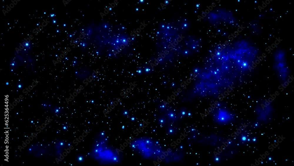 Wall mural galaxy sky twinkling light in space with slow zoom swirl shinny stars animation. flight to a spiral 