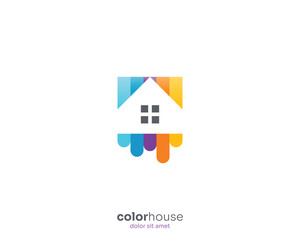 Creative colorful house logo gradient