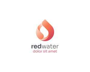 Creative red water drop logo gradient