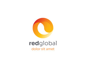 Creative colorful red global logo