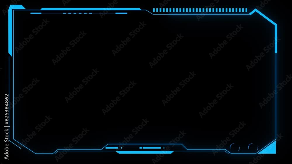 Poster high tech screen digital hologram window box border frame scifi digital screen. hologram panel virtu
