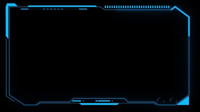 High tech screen digital hologram window box border frame scifi digital screen. hologram panel Virtual reality display abstract technology future interface hud for E- sports and technology business.