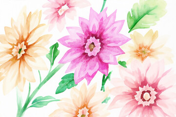 Beautiful elegant watercolor floral illustration