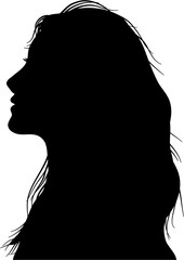 Beautiful Woman Head Silhouette Illustration Vector