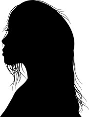 Beauty Woman Head Silhouette Illustration Vector