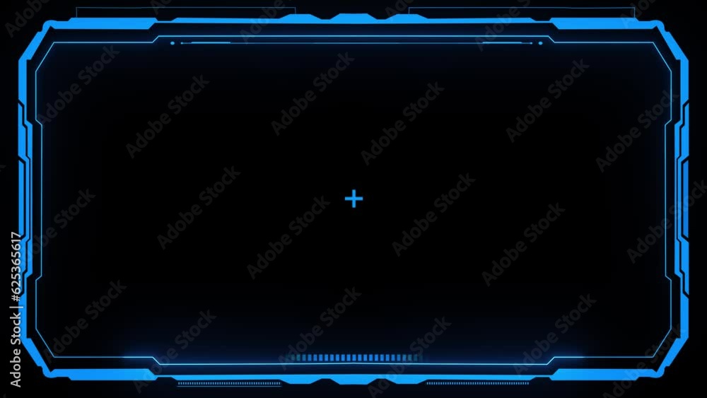 Aufkleber high tech screen digital hologram window box border frame scifi digital screen. hologram panel virtu