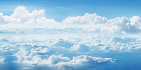 Naklejka na ściany i meble Blue sky and clouds background. Generative AI