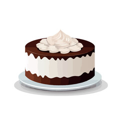 A delicious chocolate cake with fluffy whipped cream on top