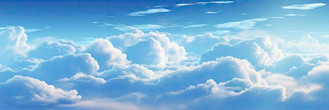 Blue sky and clouds background. Generative AI