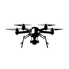 Silhouette of a Drone on a white background. Illustration in vector format