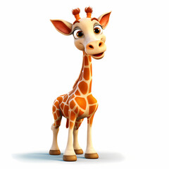 Obraz premium Giraffe on White