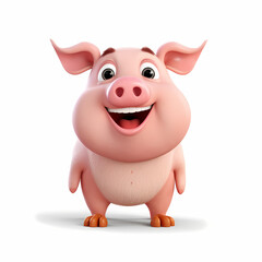 Fototapeta premium Pig with Smile isolated white background
