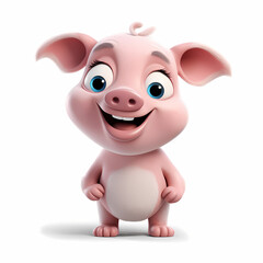 Fototapeta premium Pig with Smile isolated white background