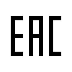 EAC sign. Eurasian conformity mark symbol. Vector illustration. EPS 10.