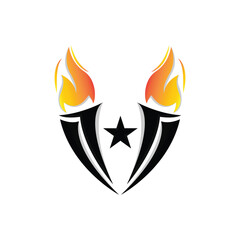 Torch Logo, Fire Design, Letter Logo, Product Brand Icon