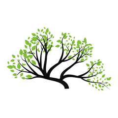Bonsai Tree Logo. Simple Minimalist Silhouette Design, Plant Vector, Icon Illustration Element