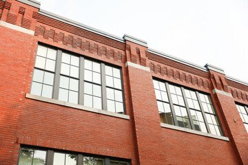 brick building business complex represents solid foundations and success in commerce. Impressive architecture capturing ambition and stability in modern century entrepreneurship