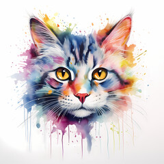 Cat Water Colour Design