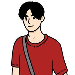 cute man cartoon on white background