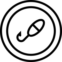 Fishing spot outline icon