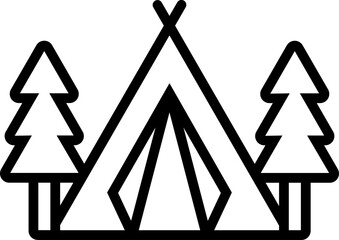 Campsite outline icon