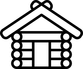 Log cabin outline icon