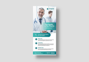 Medical Hospital Healthcare Flyer DL Card Layout