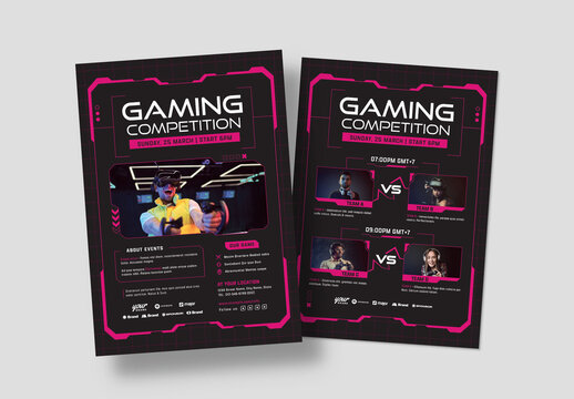 eSports Gaming Flyer Layout with HUD Styling