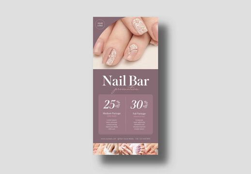 Nail Bar Beauty Salon Flyer DL Card Layout