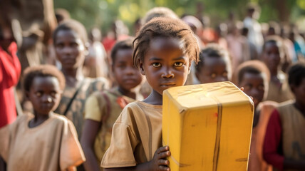 World humanitarian day. A helping hand to those affected by war and famine. A social problem. Camp. Refugees. Agust 19. In need of protection, food, homes. Search for a better life. Generative AI