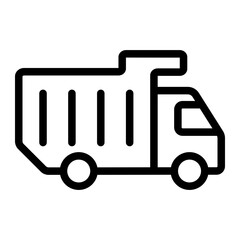 cargo truck line icon