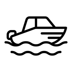 speedboat line icon