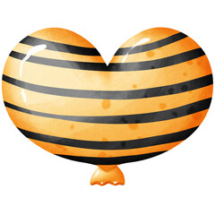 black yellow balloon Heart Graduation Wathercolor Cute Clipart Cartoon