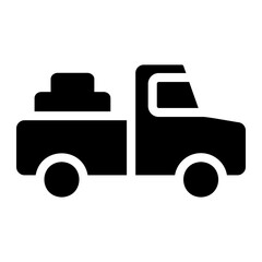 pickup truck glyph icon