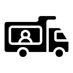 ice cream van glyph icon