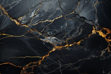 Black marble texture background with high resolution, marble slab with golden veins