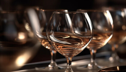 Luxury celebration with wine bottle, glasses, and elegant decoration generated by AI