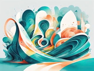 colorful background with abstract shape glowing in curvy lines,wave, Futuristic energy concept,simply with Generative AI.