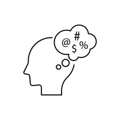 Stress human mind icon, depression, isolated on white background. vector illustration 