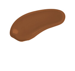Rich Honey CC Cream Coverage correcting foundation cosmetic swipe smear smudge isolated on white background. rich honey color brush stroke close up. Makeup cream texture background