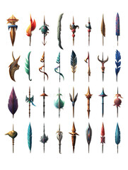 Various arrows archery set elements