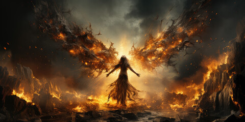 angel falling down from heaven to hell, fallen angel, wallpaper background image