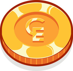 Ecu gold currency coin