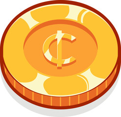Ghanaian cedi gold currency coin