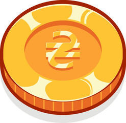 Hryvnia gold currency coin