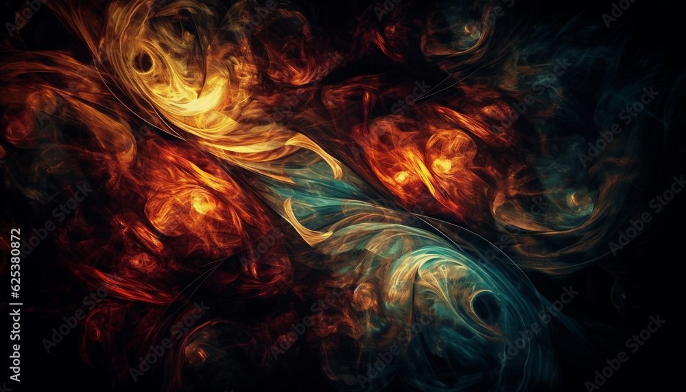 Aufkleber abstract multi colored fractal chaos ignites imagination in futuristic space design generated by ai