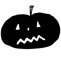 Icon illustration black  halloween pumpkin