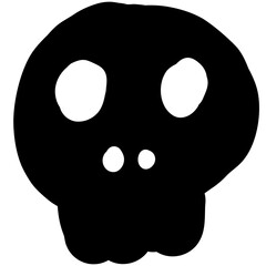 Icon black and white halloween skull